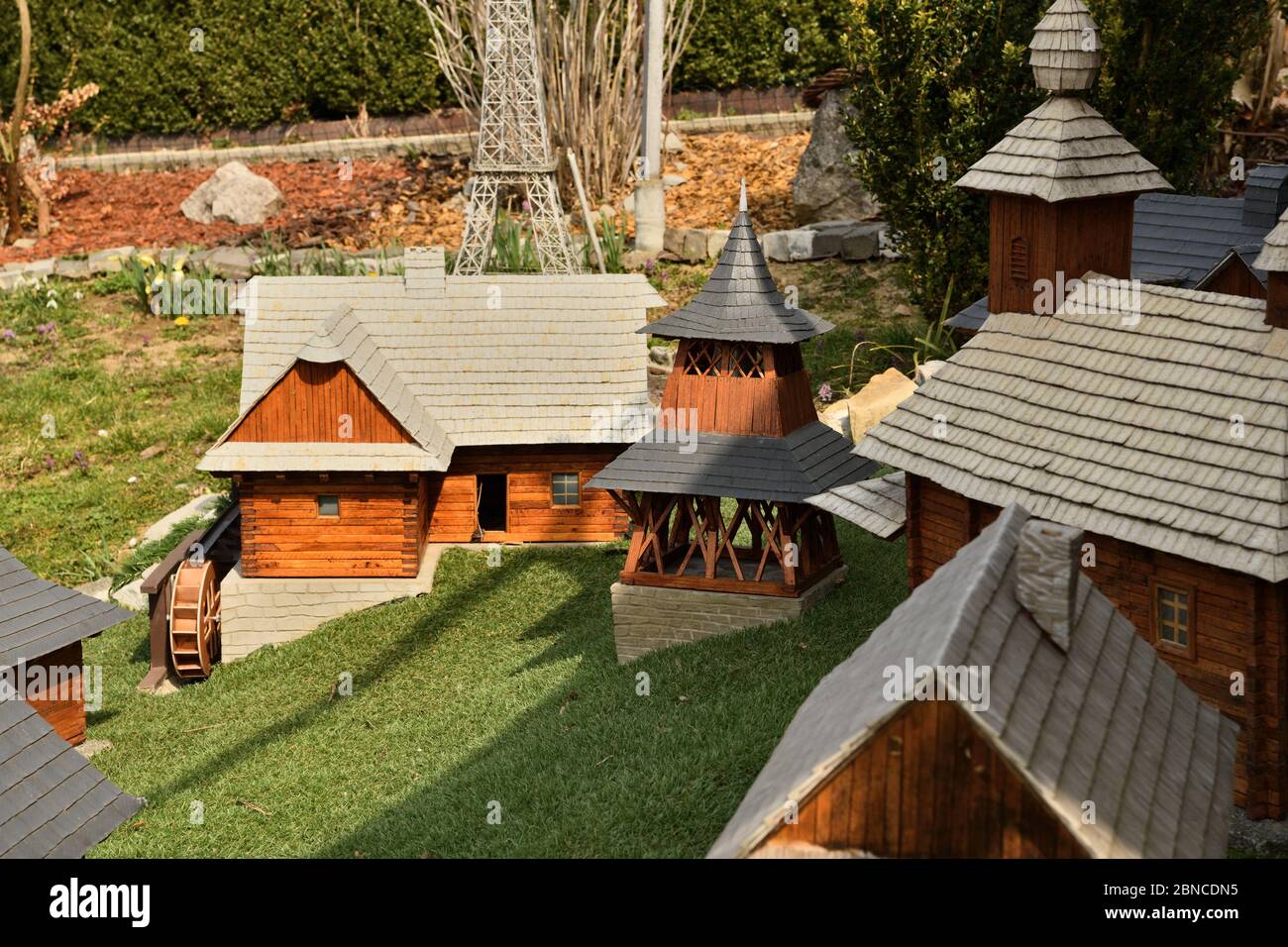 Model of wooden houses and churches traditional handmade Stock Photo ...