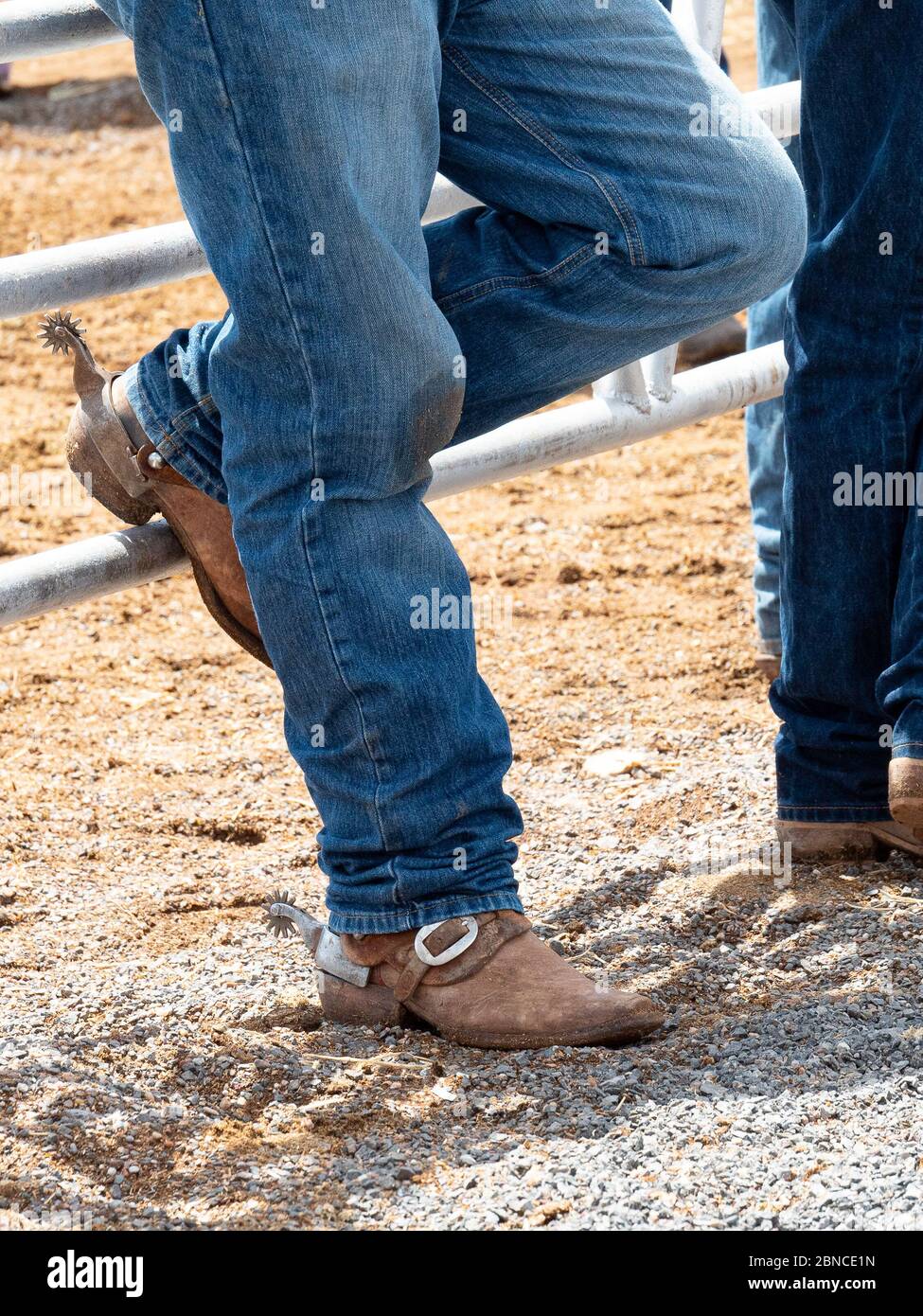 Cowboy boots with spurs Stock Photo - Alamy