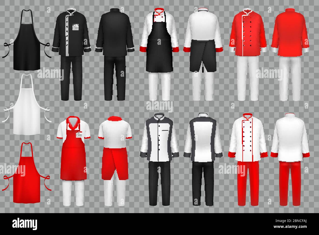 Chef Apron Black Culinary Cloth Apron Chef Uniform Kitchen Cotton Cooking  Clothes Isolated Vector Mockup Stock Illustration - Download Image Now -  iStock