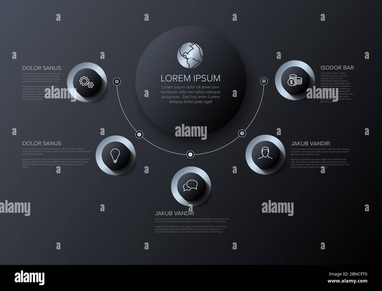 Vector multipurpose Infographic template with title and five elements ...