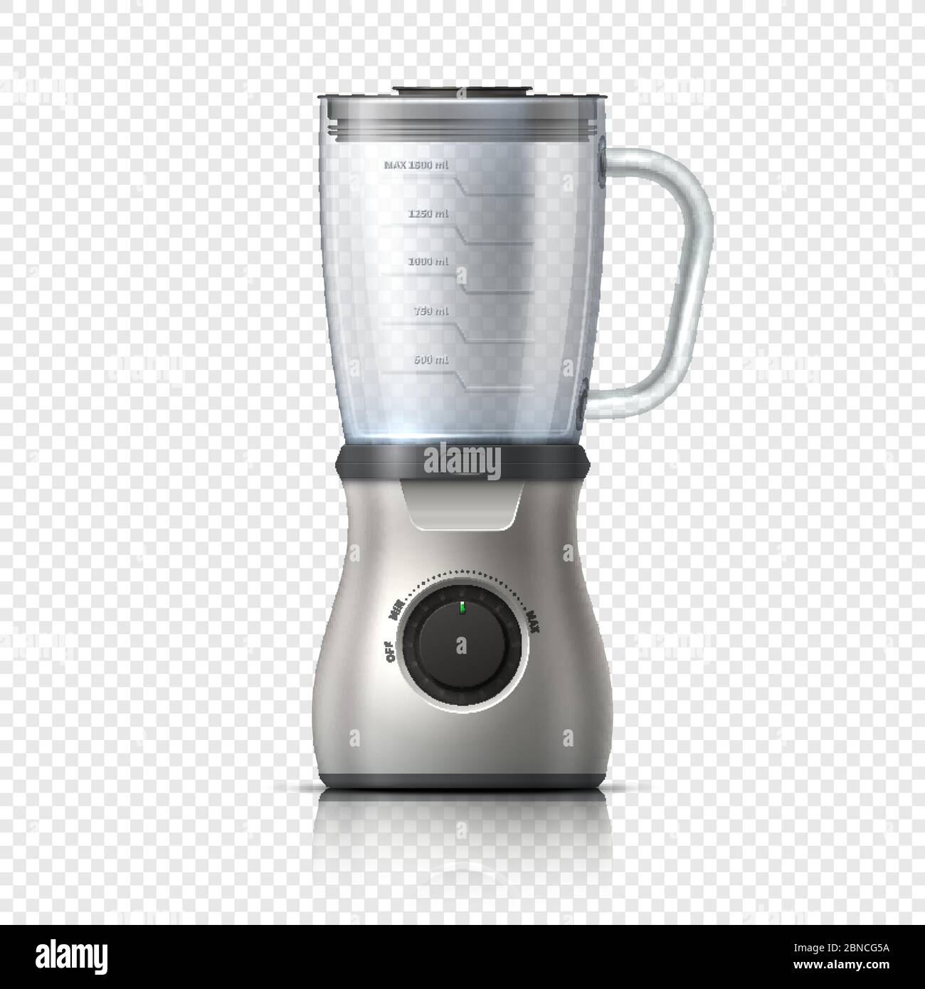 Blender. Empty juicer or food mixer. Isolated kitchen electric appliance. Realistic vector