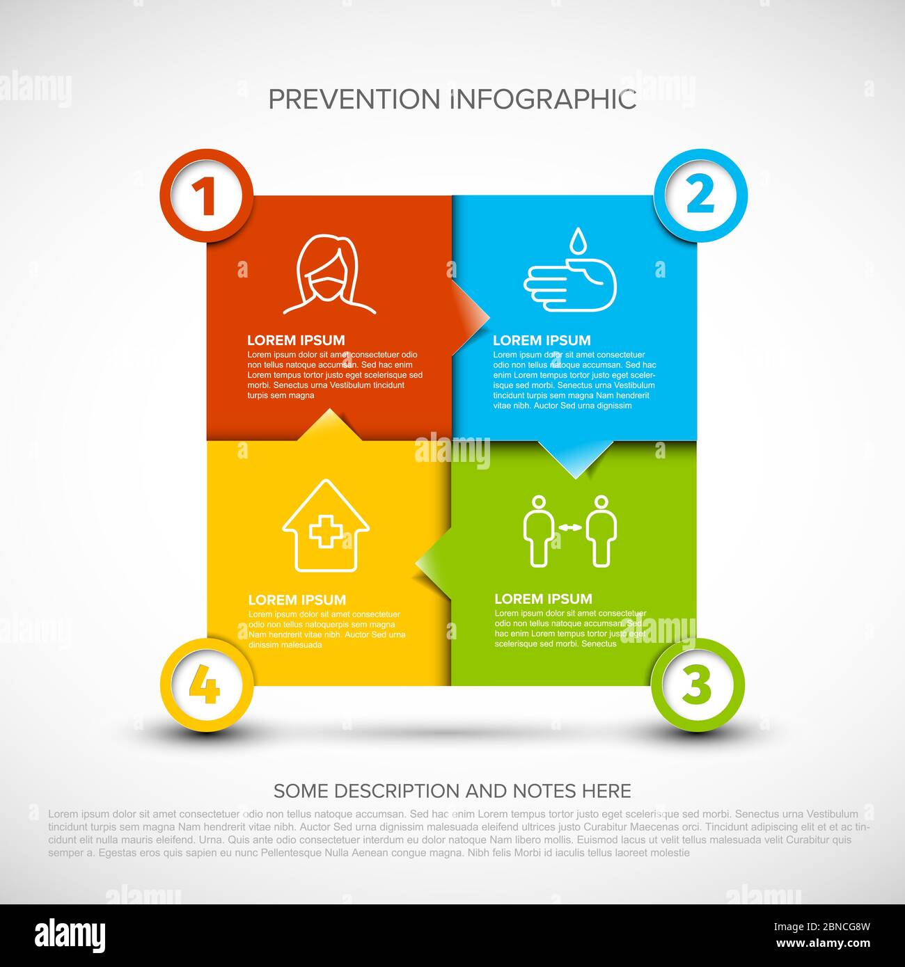 Covid-19 prevention infographic template - mask, people distance ...