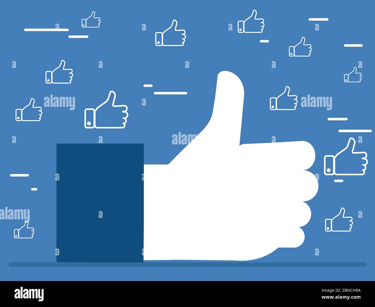 Like it thumbs up hands for social network vector concept illustration Stock Vector