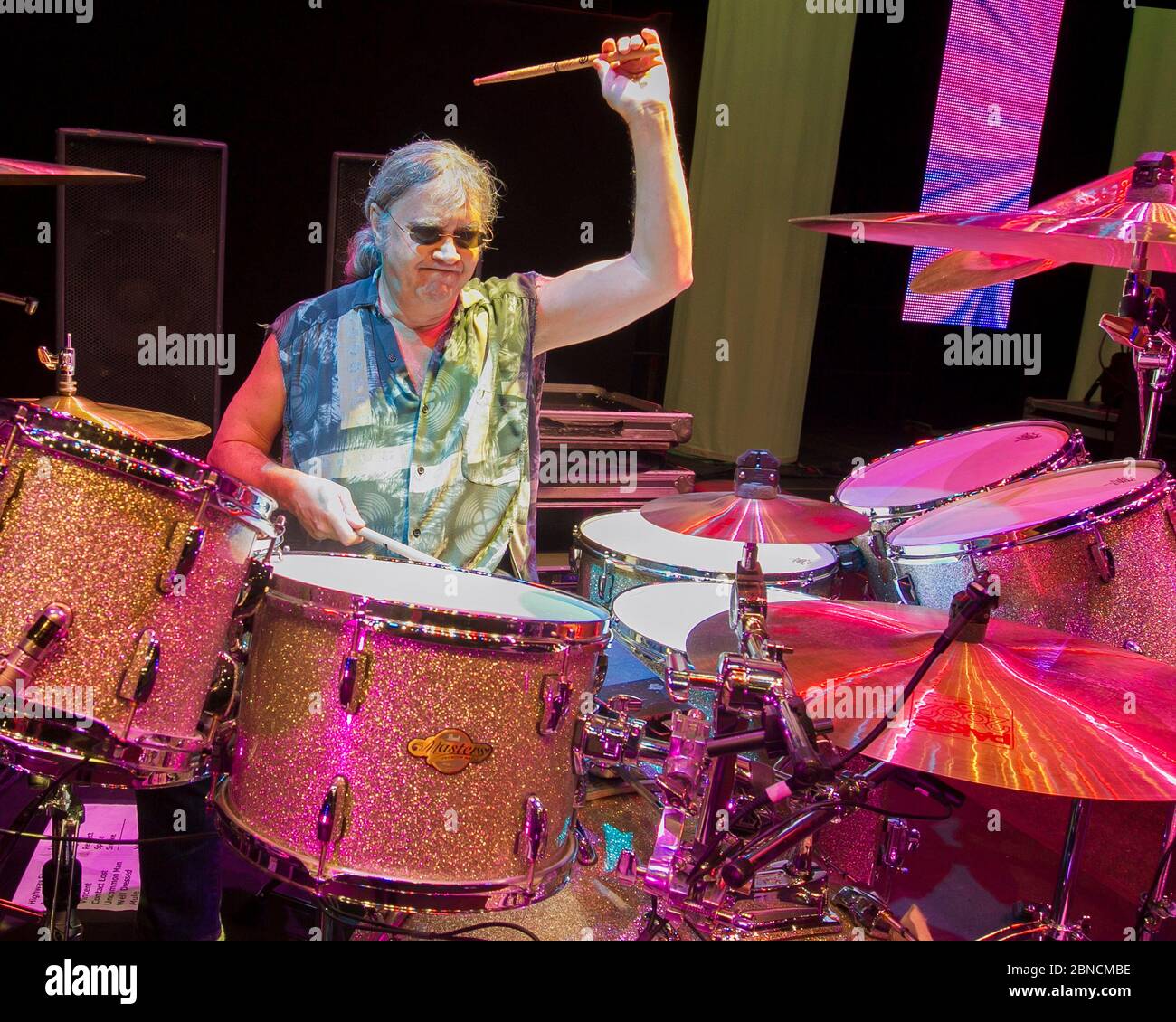Drummer Ian Paice performs in concert with Deep Purple at the Hard Rock