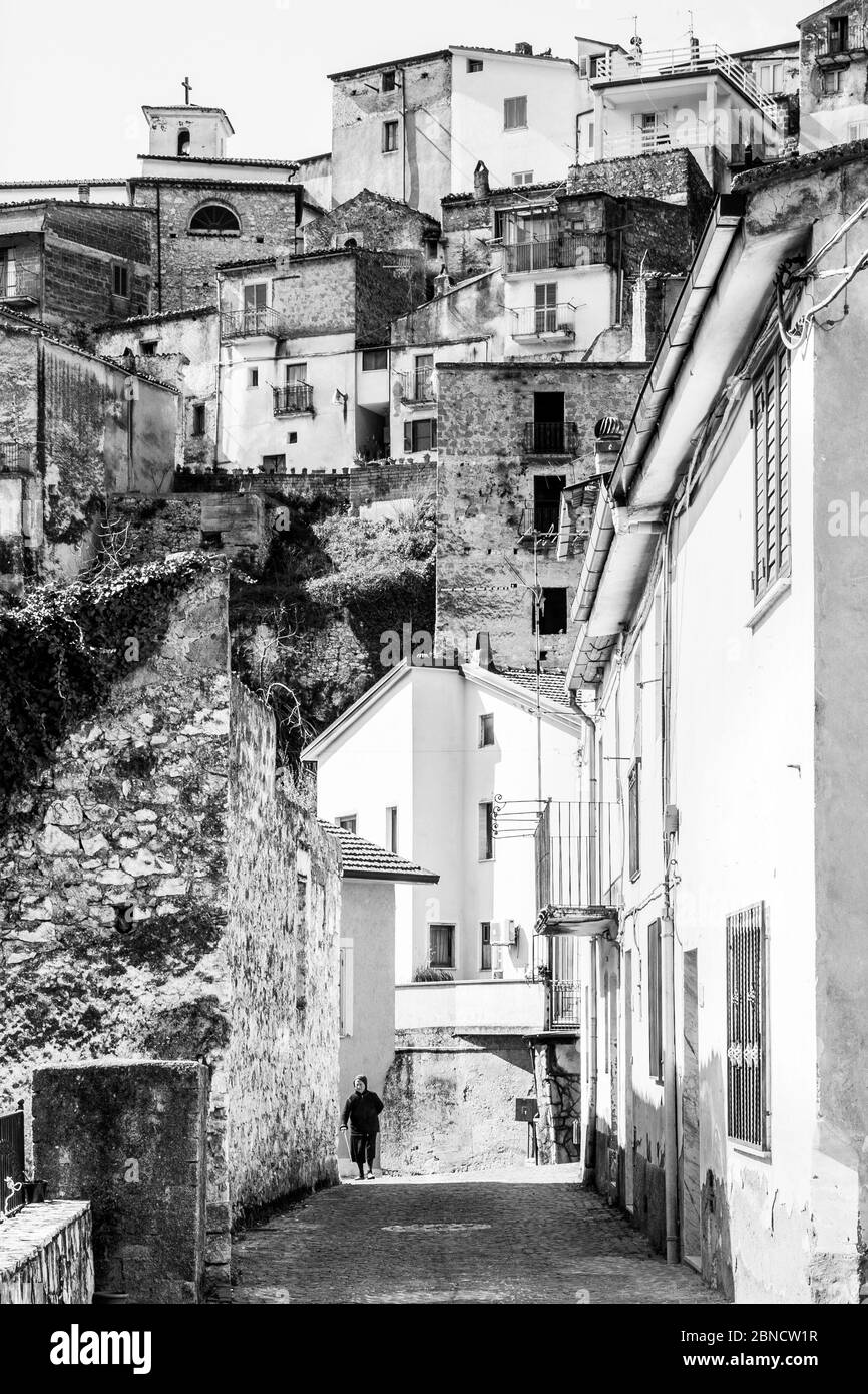 FONTEGRECA, ITALY - MARCH 8, 2020 - Fontegreca and its Cipresseta constitute a real oasis of peace in the high Caserta area on the borders of Campania Stock Photo