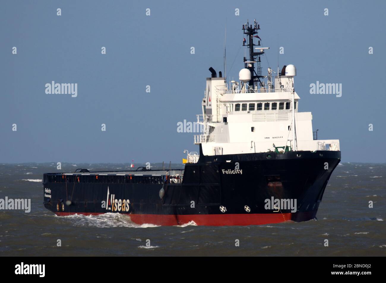 The offshore supply ship Felicity will reach the port of Rotterdam on March 12, 2020. Stock Photo