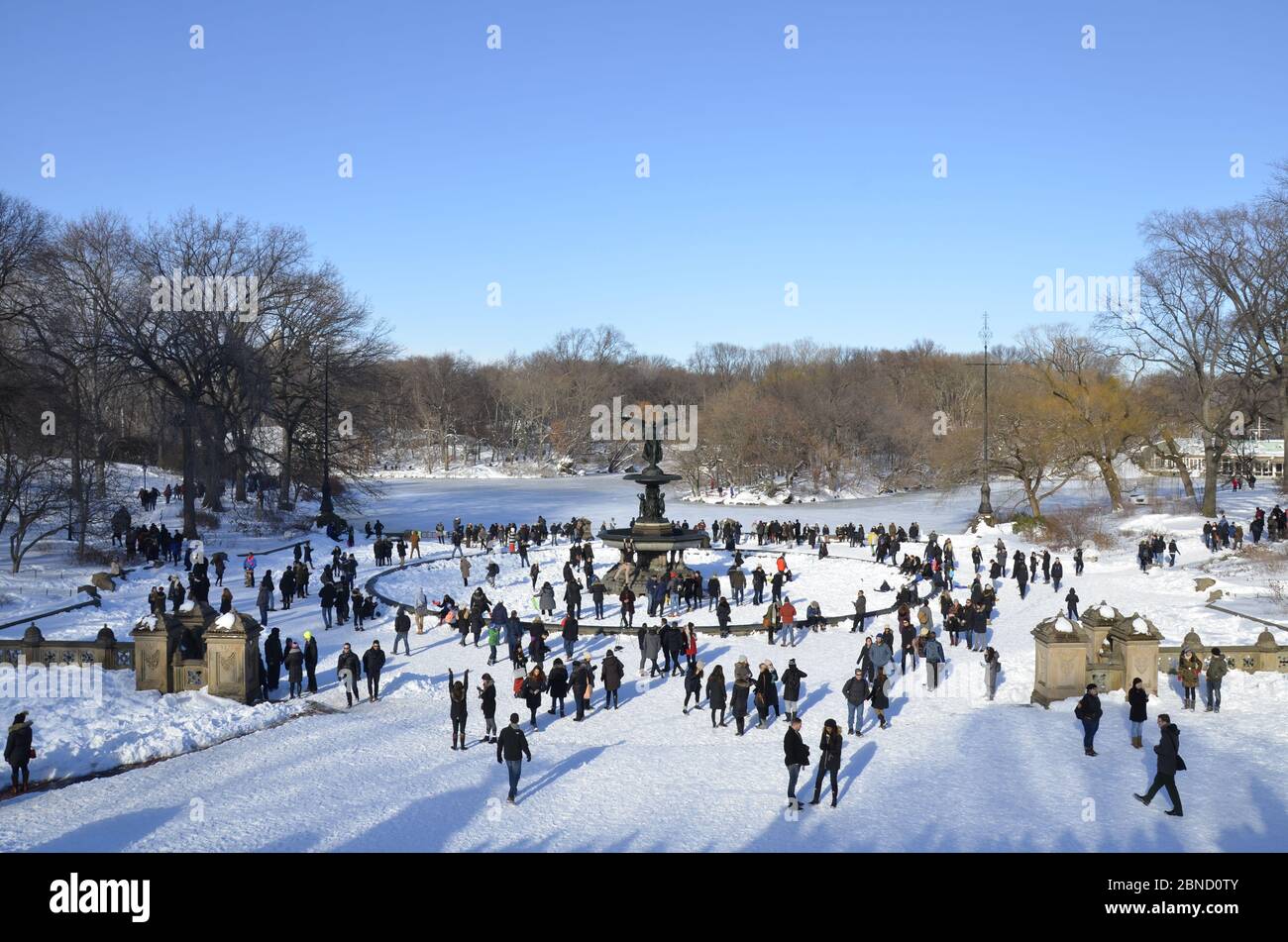 Winter at Bethesda Terrace in Central Park New York City Stock Photo - Alamy