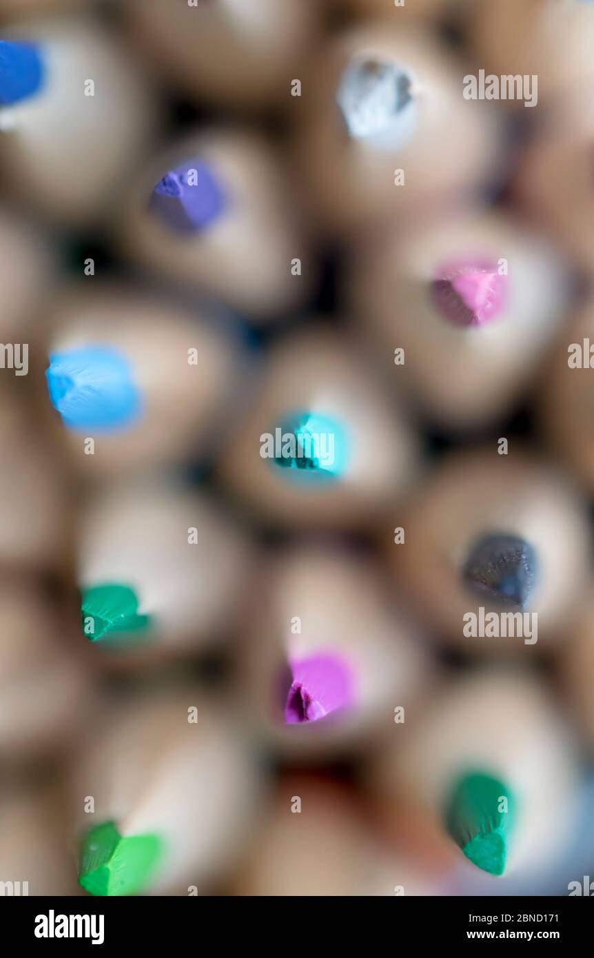 Macro of Colouring pencil nibs Stock Photo