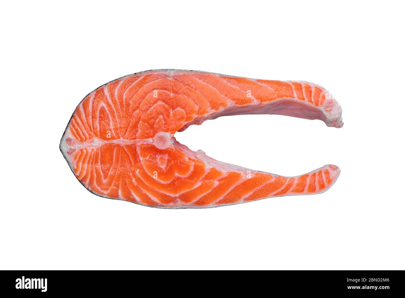 Salmon steak isolated on a white background Stock Photo - Alamy