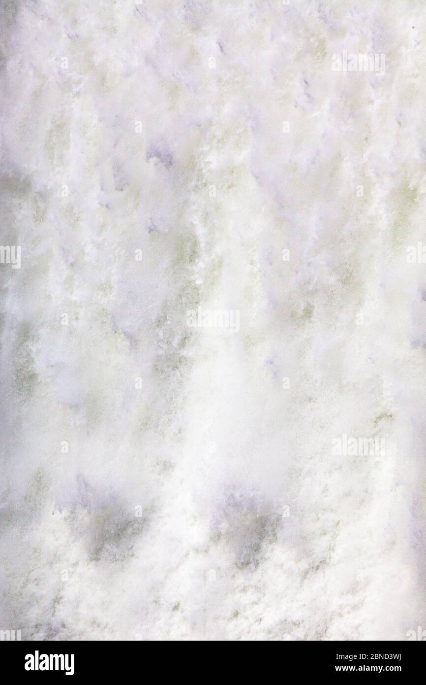 Foaming white water in the spillway of the Cleveland Dam in North Vancouver Canada Stock Photo