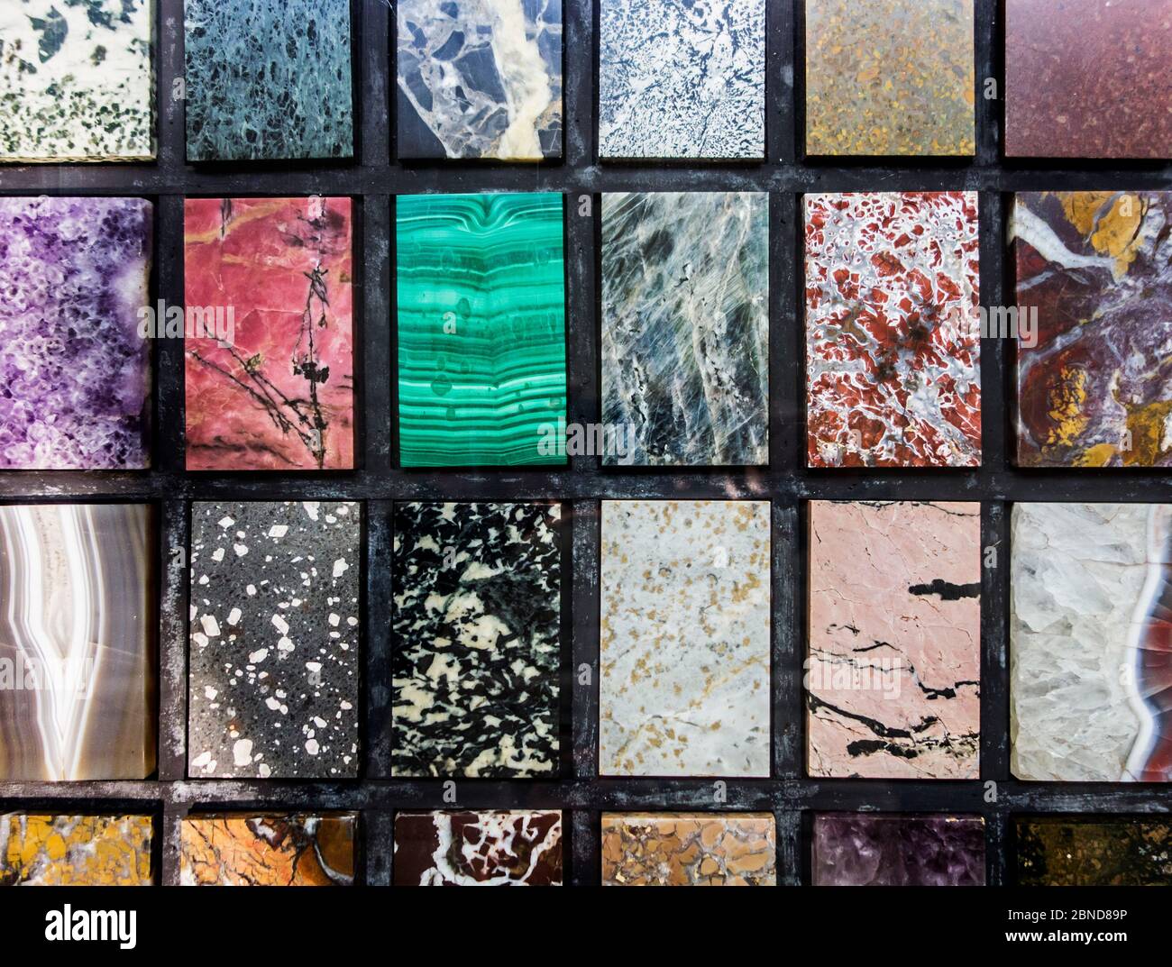 Collection of colourful marble samples Stock Photo - Alamy
