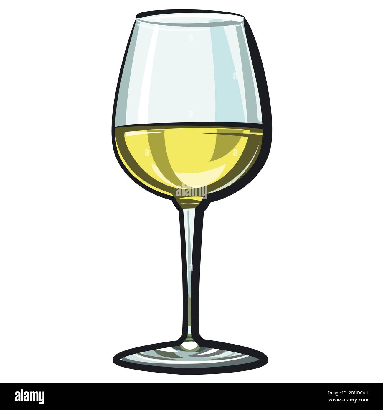illustration of the white wine glass on the white background Stock Vector