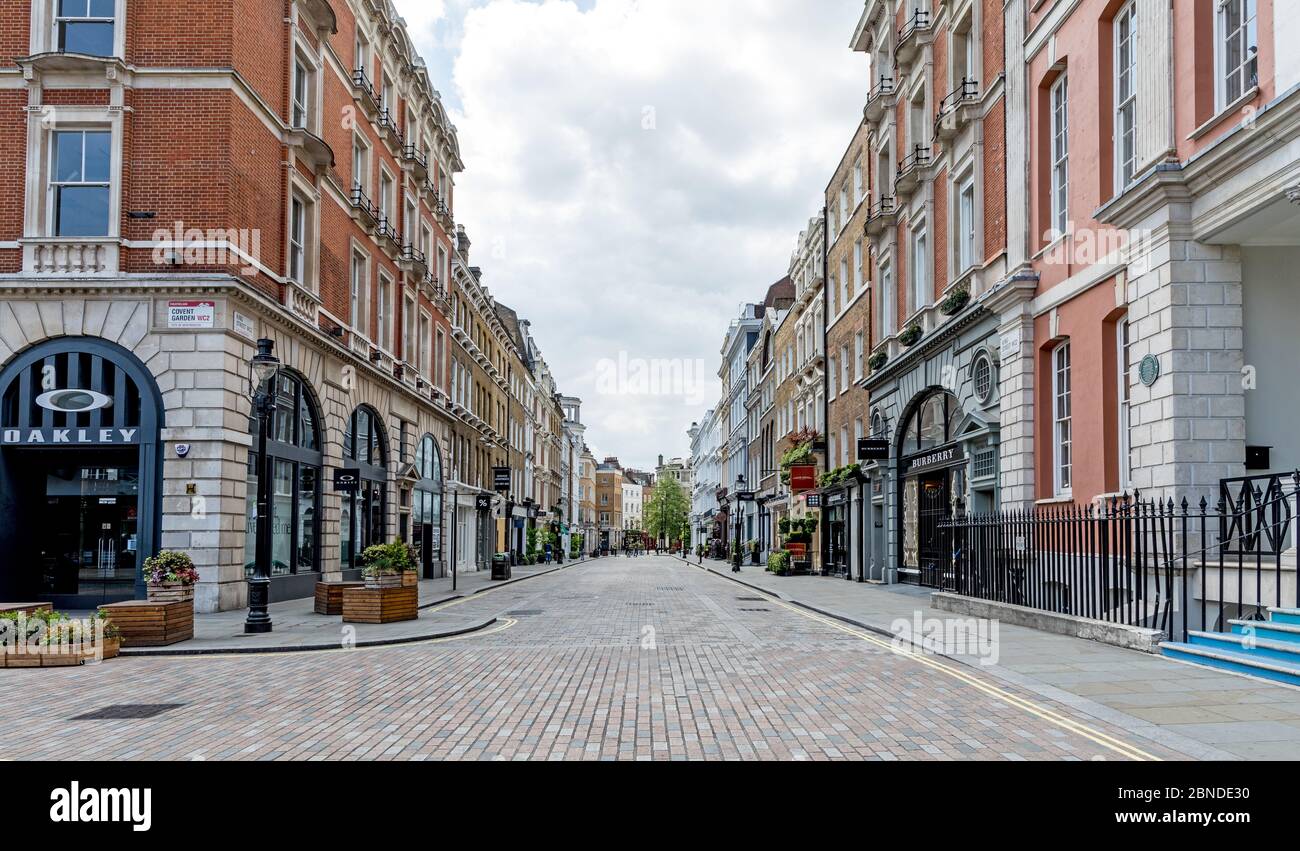 Empty Streets in Covent Garden During The 2020 Lockdown London UK Stock Photo