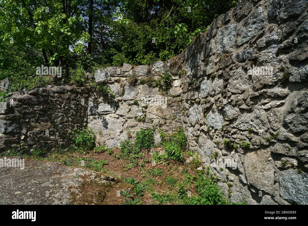 Artfully built walls with natural stone Stock Photo