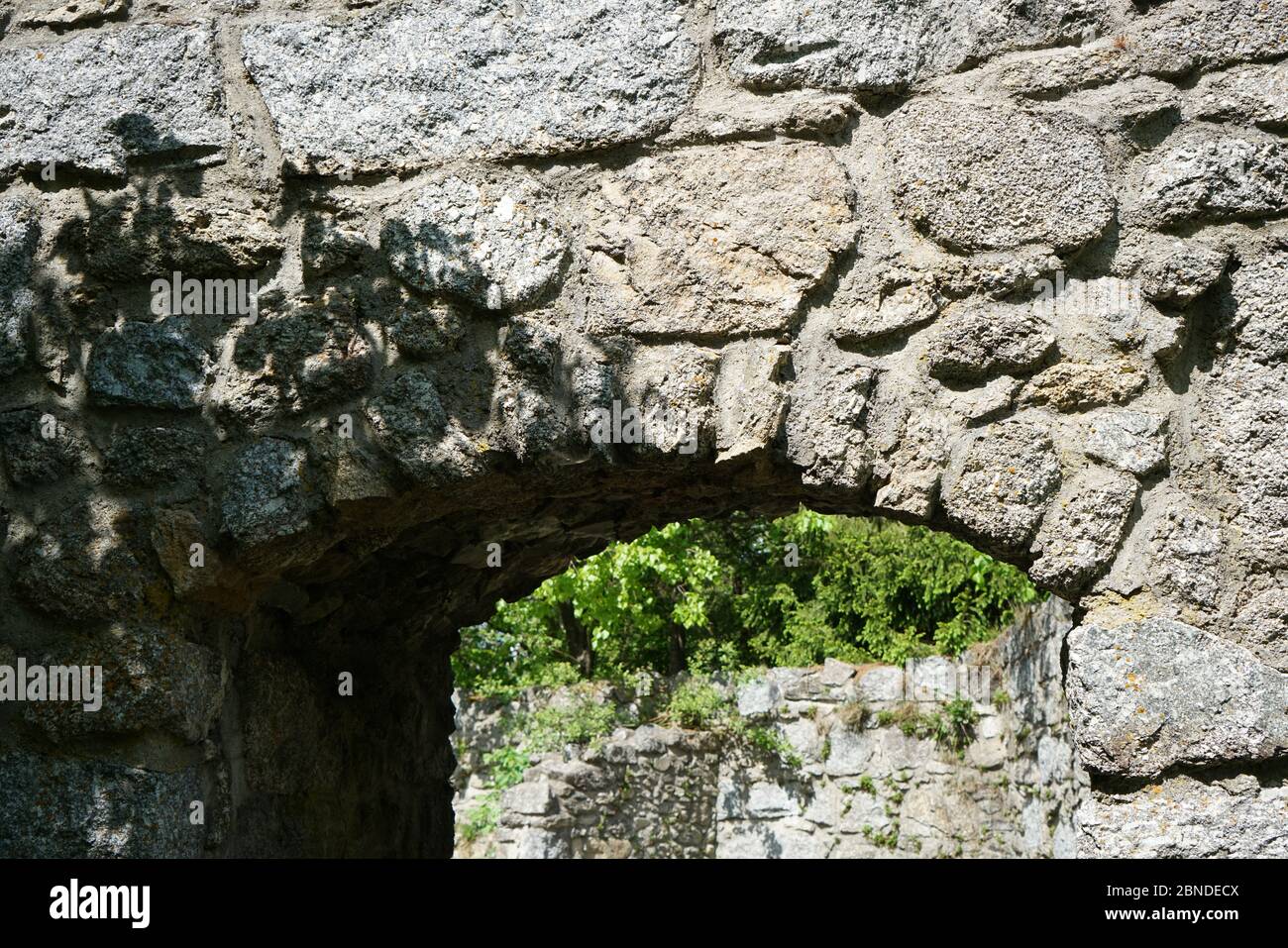 Artfully built walls with natural stone Stock Photo
