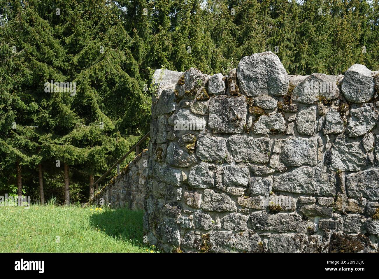 Artfully built walls with natural stone Stock Photo