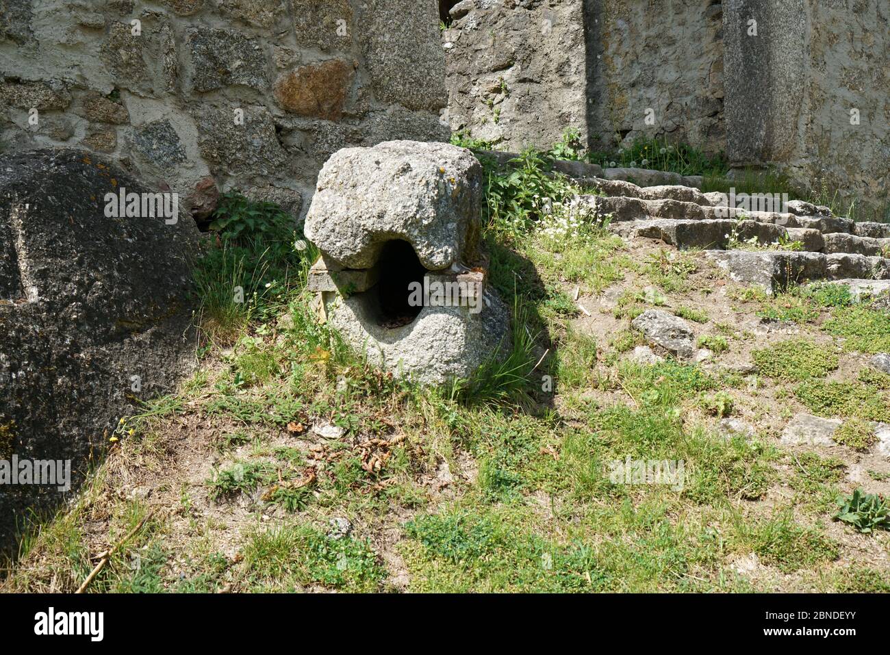 Artfully built walls with natural stone Stock Photo