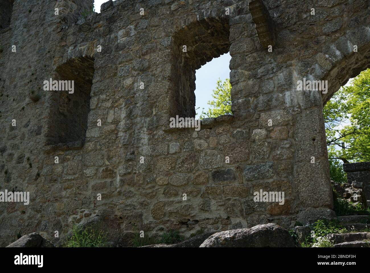 Artfully built walls with natural stone Stock Photo