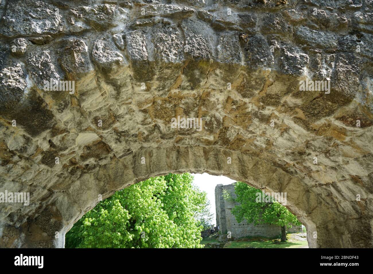 Artfully built walls with natural stone Stock Photo