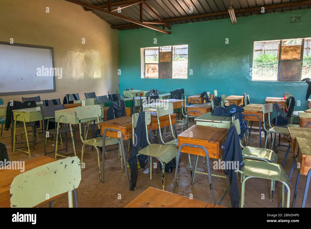 School room for secondary students in Kenya Stock Photo