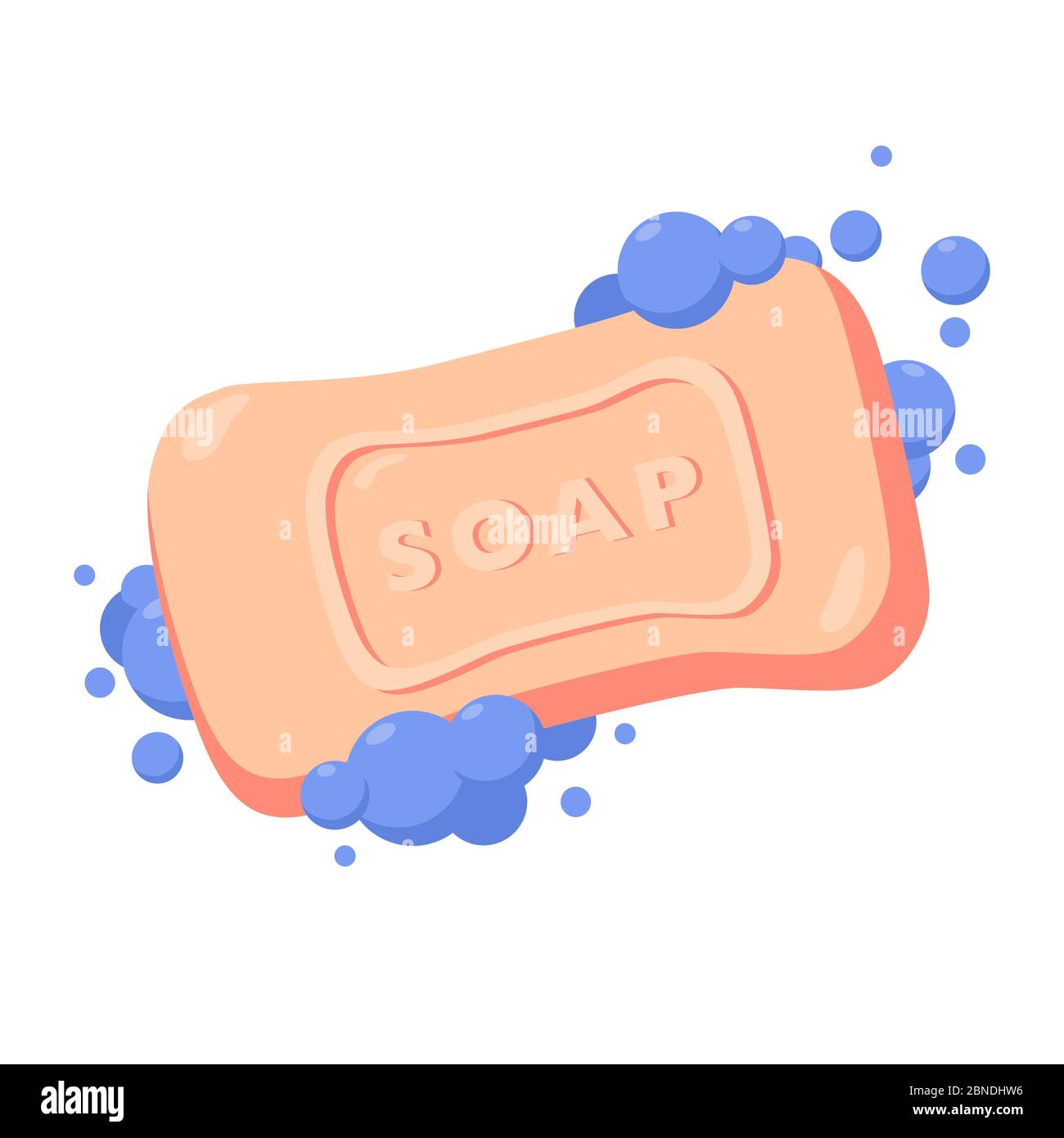 Bar of soap with foam isolated on white background. Vector flat illustration.  Soap Bar with Bubbles. Pink bath soap in water Stock Vector Image & Art -  Alamy