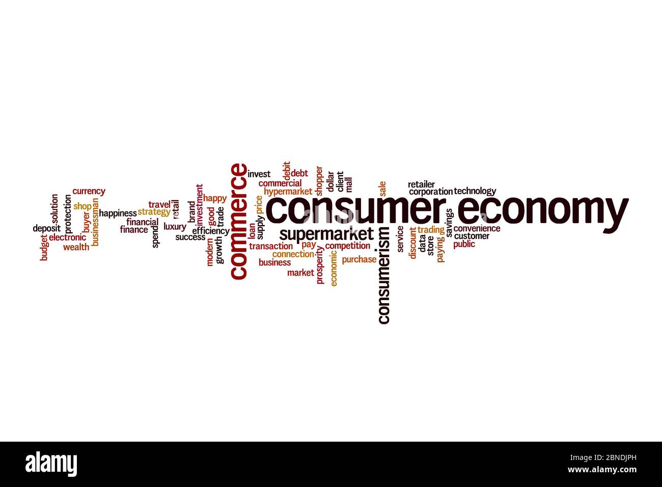 Consumer economy cloud concept on white background Stock Photo