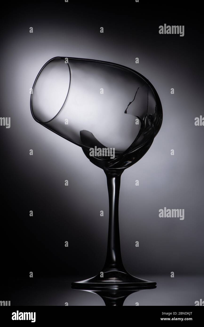 broken sharp transparent glass in dark Stock Photo - Alamy