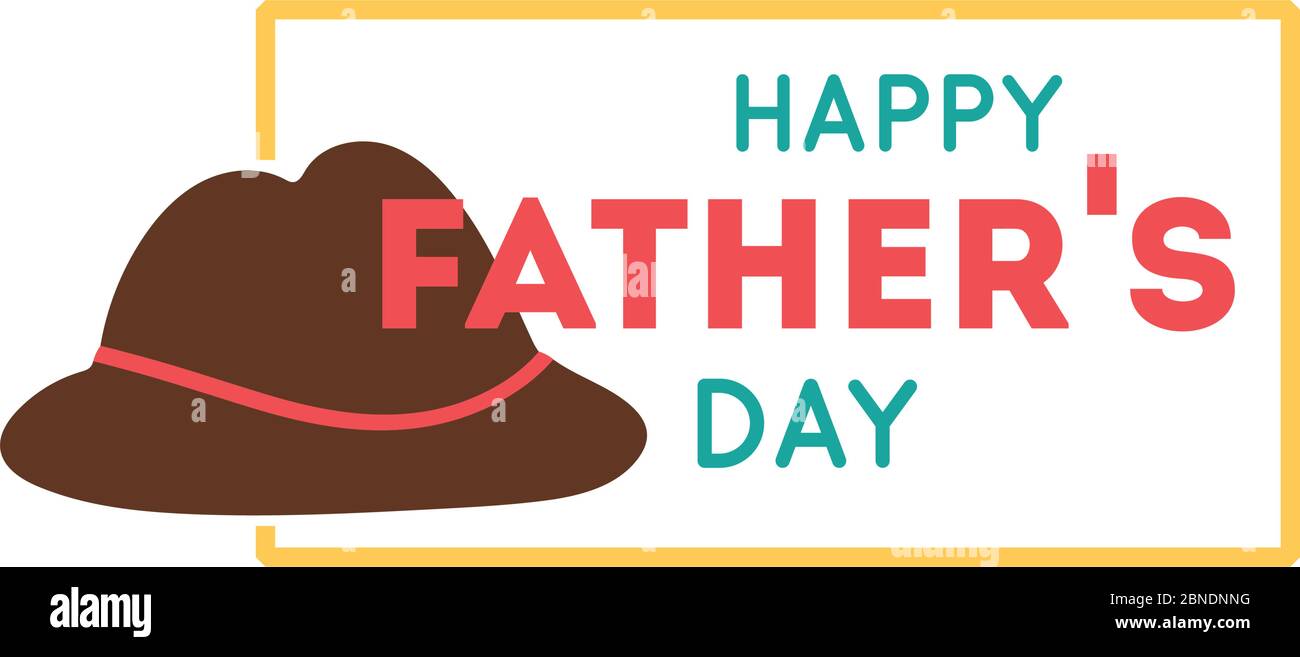 happy fathers day seal with hat flat style Stock Vector Image & Art - Alamy