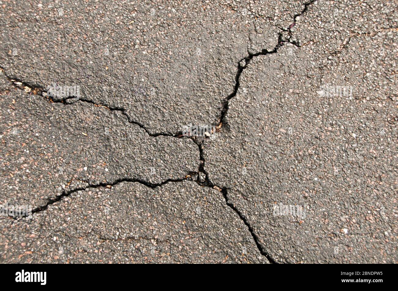 asphalt cracked Stock Photo