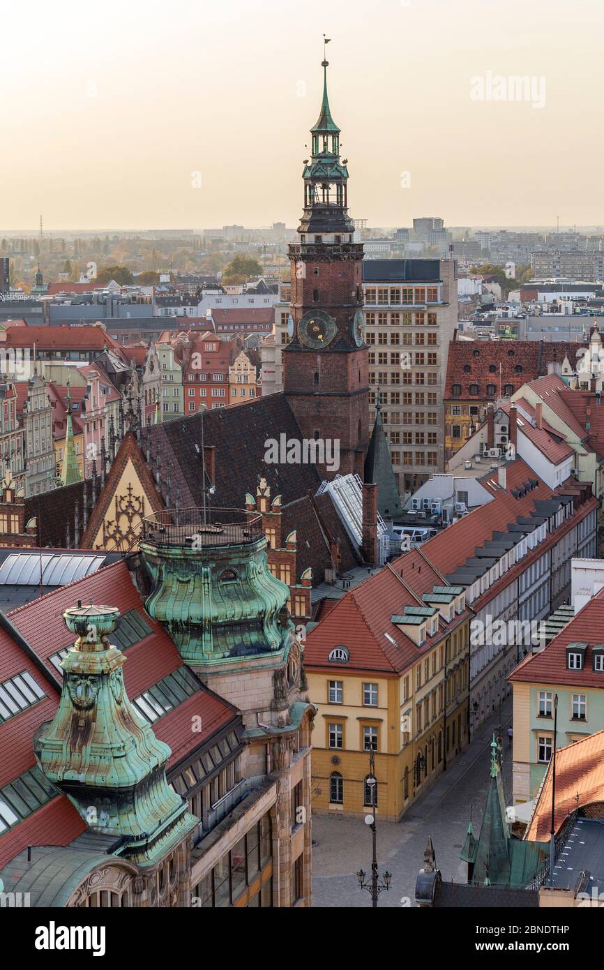View from walkway of Cathedral of St. Mary Magdalene, Wroclaw Stock Photo