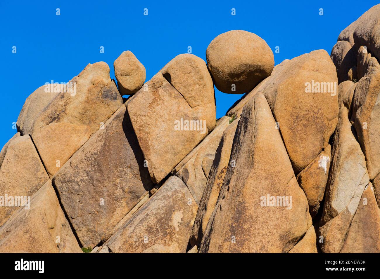Rock formation know as Giant Marbles, Joshua Tree National Park, California, USA, February 2015. Stock Photo
