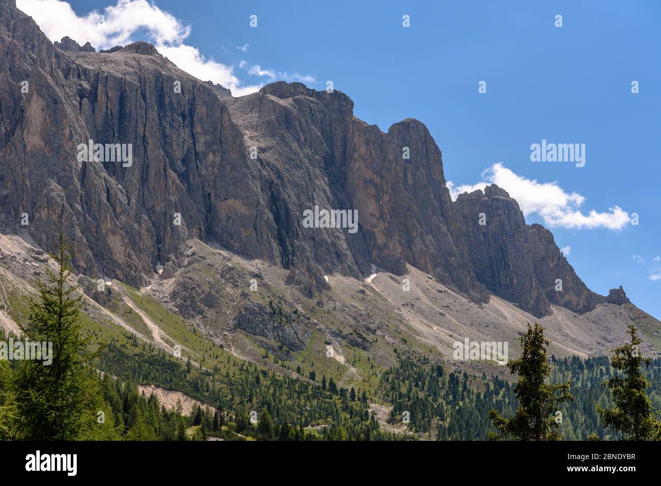 The western slope of the Sella Massif Stock Photo