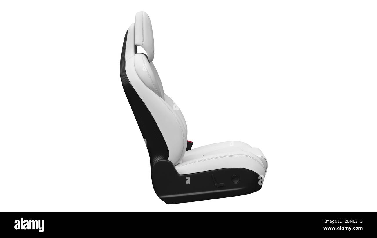 Seat car white chair leather automobile, side view. 3D rendering Stock  Photo - Alamy