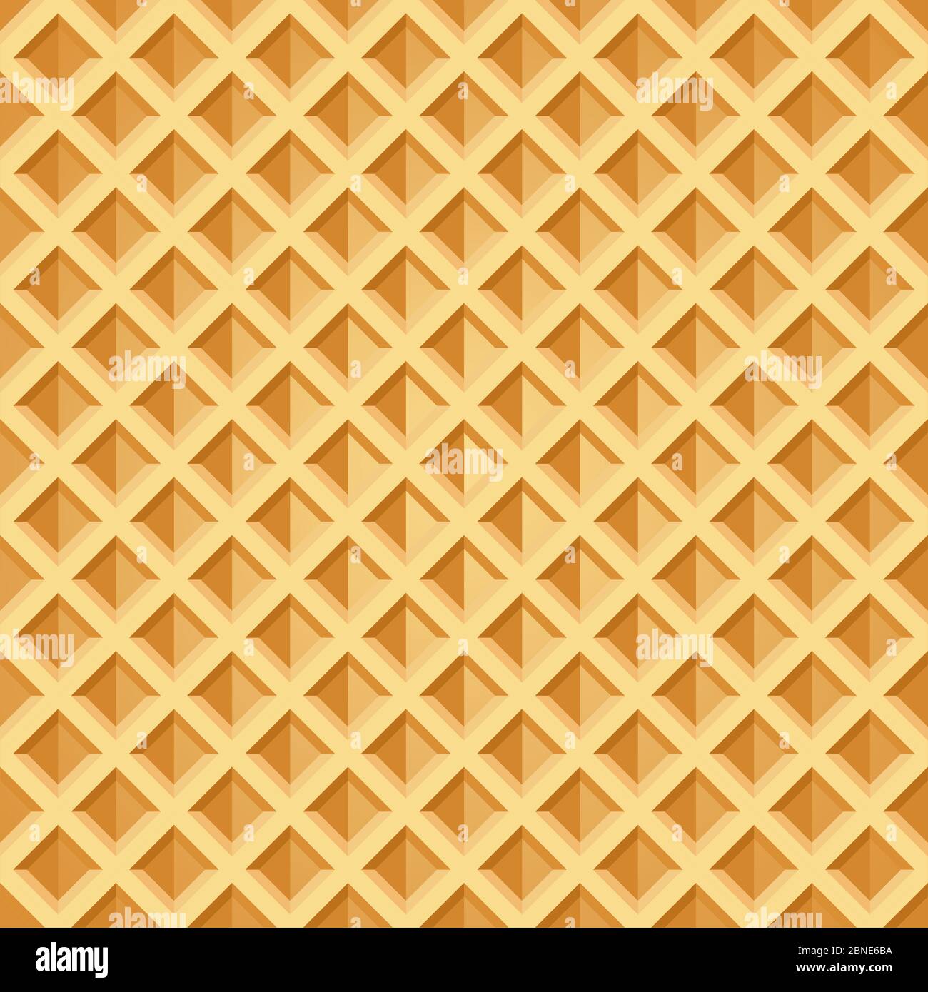 Wafer seamless pattern. Baked waffle background with repeating texture. Stylized flat style vector eps8 illustration. Stock Vector