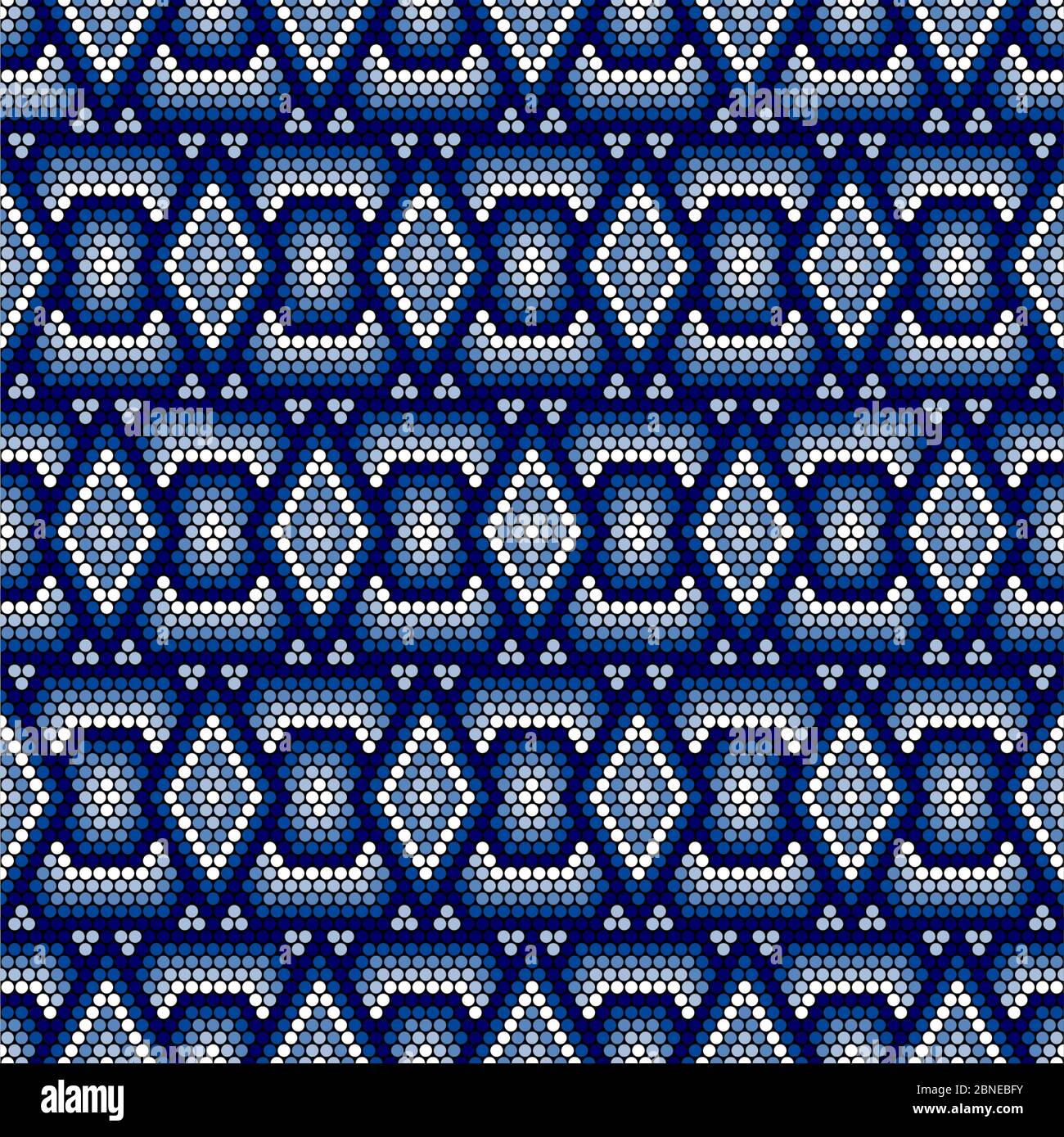 vector illustration of seamless pattern inspired in mexican huichol art style. Can be tiled Stock Vector