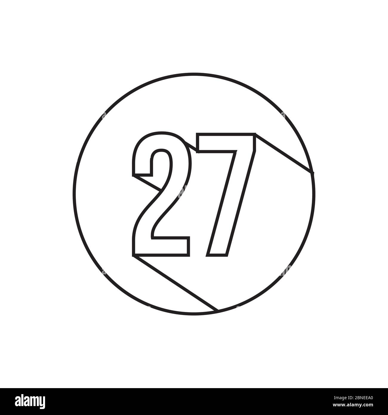 27 number lines icon symbol vector isolated on white background Stock ...