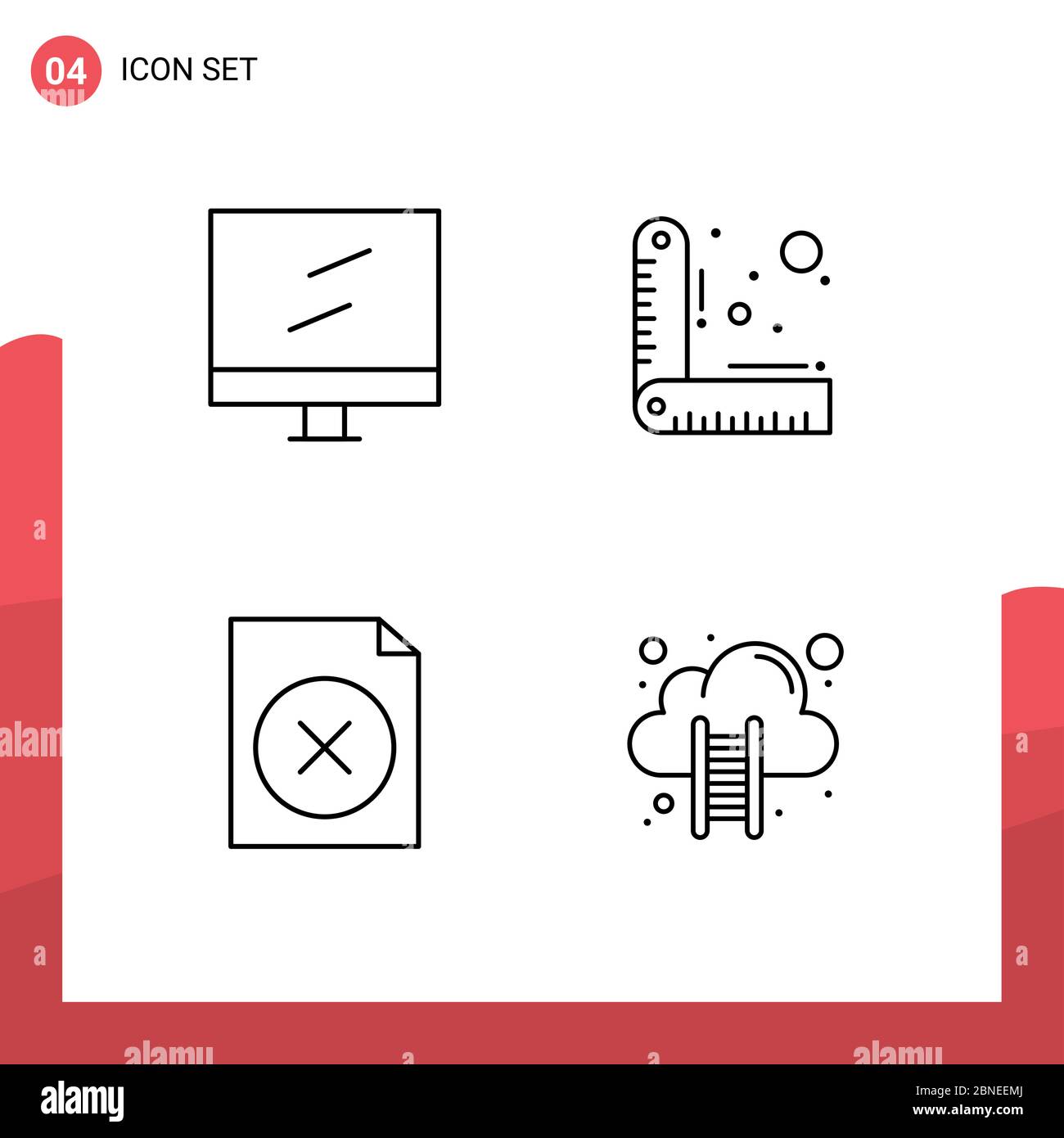 Symbol For Computing Lesson Line Pack of 4 Universal Symbols of computer, cloud computing, design ...