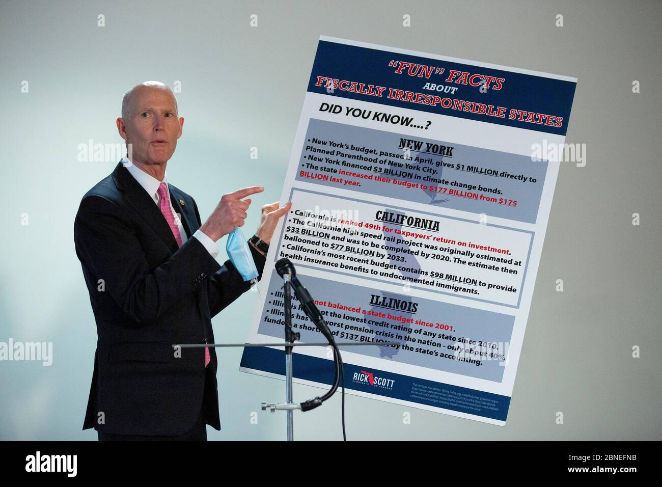 United States Senator Rick Scott (Republican of Florida) speaks to ...