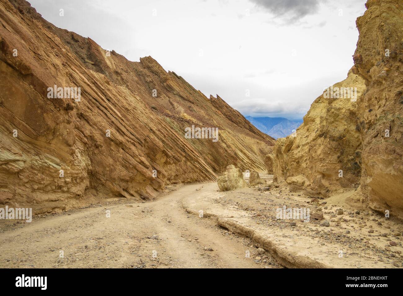 Hiking to Zabriskie Point in Death Valley National Park, California Stock Photo