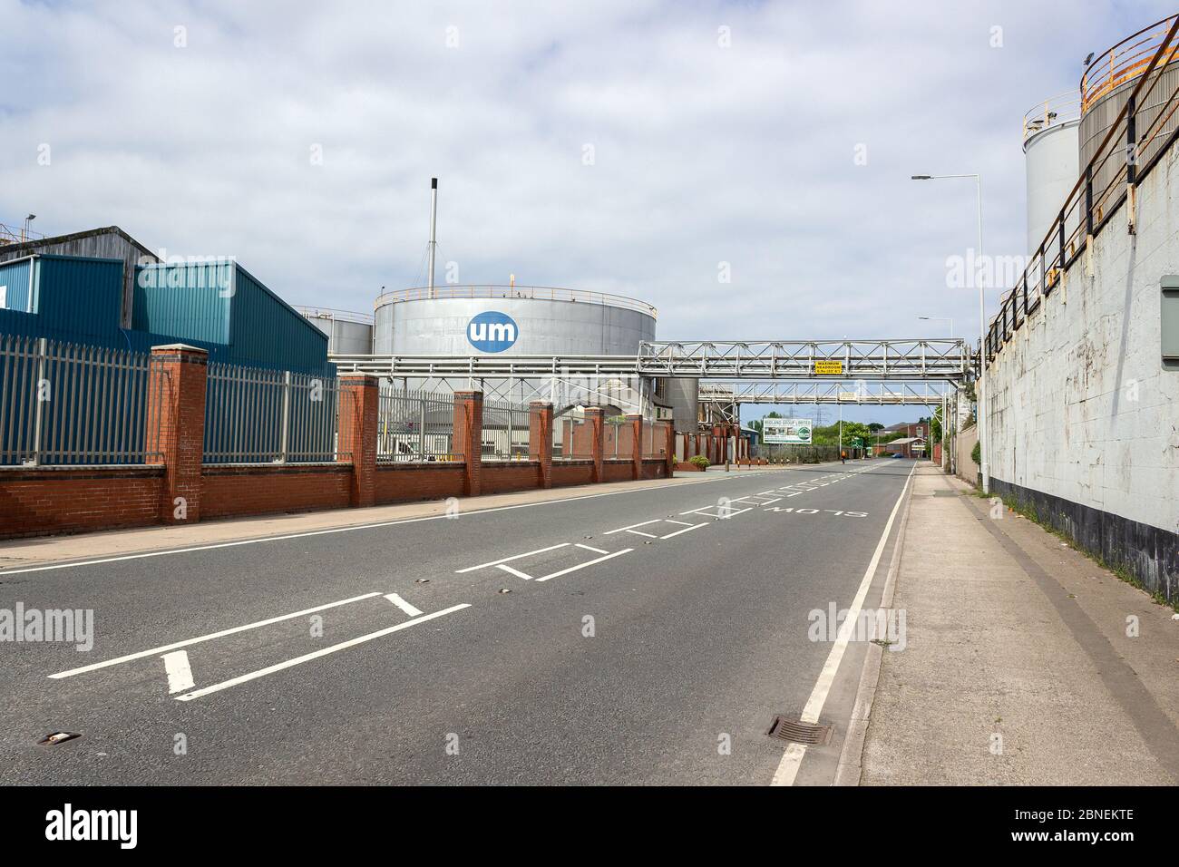 United Molasses storage facility, Dock Road, Birkenhead. Stock Photo