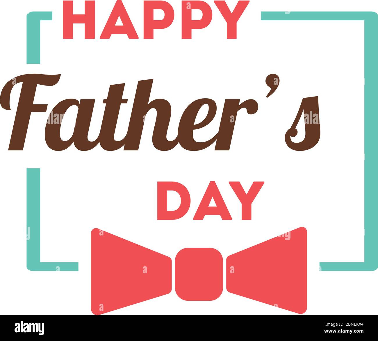 happy fathers day seal with bowtie flat style icon Stock Vector Image ...