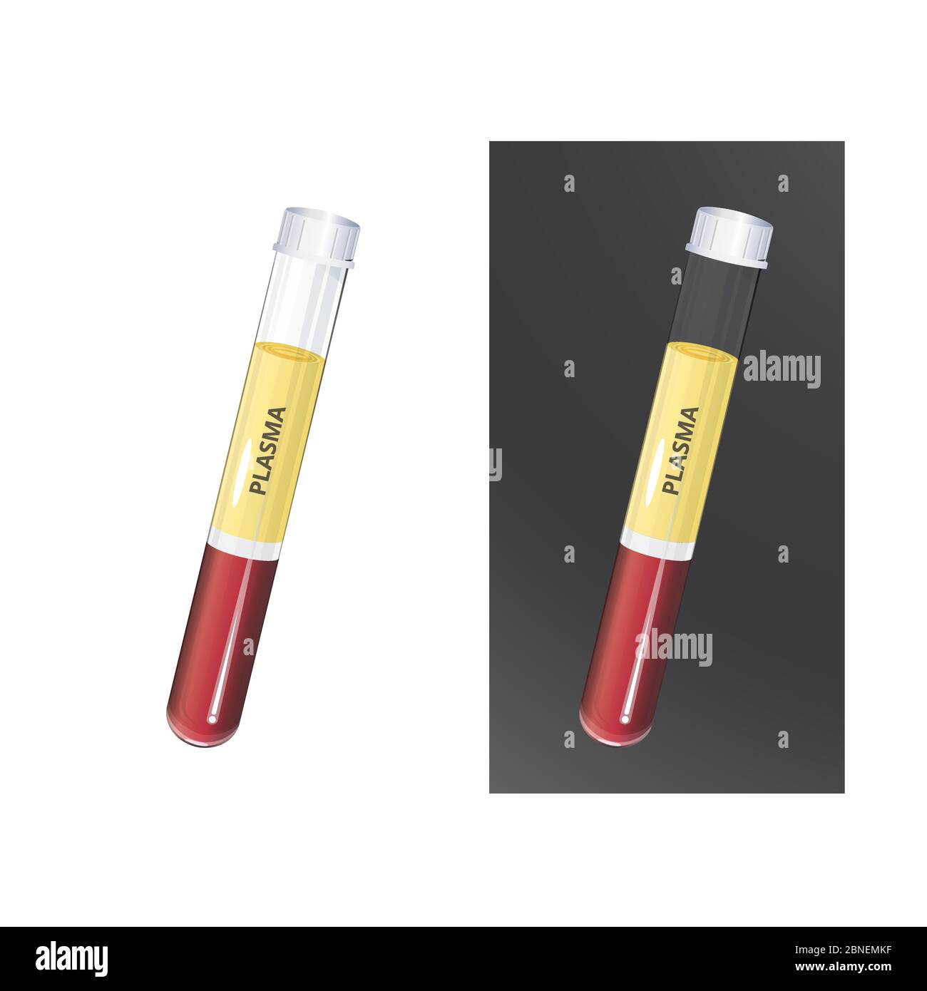 Platelet-rich Plasma (PRP) in Glass Collection Tube for Plasma Therapy - Illustration as EPS 10 File Stock Vector