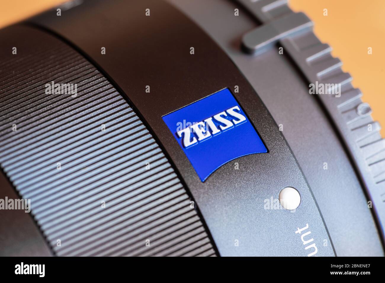 Close up of a Carl Zeiss photographic lens Stock Photo