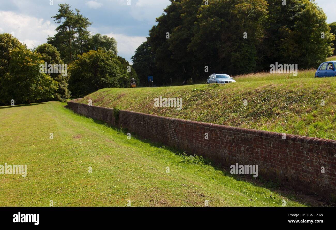 The Reverse ha-ha at Audley End is part of Capability Brown's original design Stock Photo