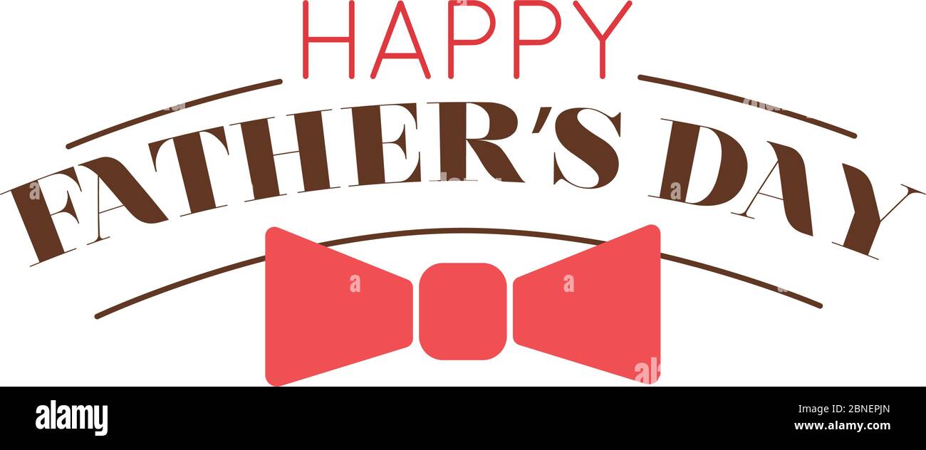 happy fathers day seal with bowtie flat style icon Stock Vector Image ...
