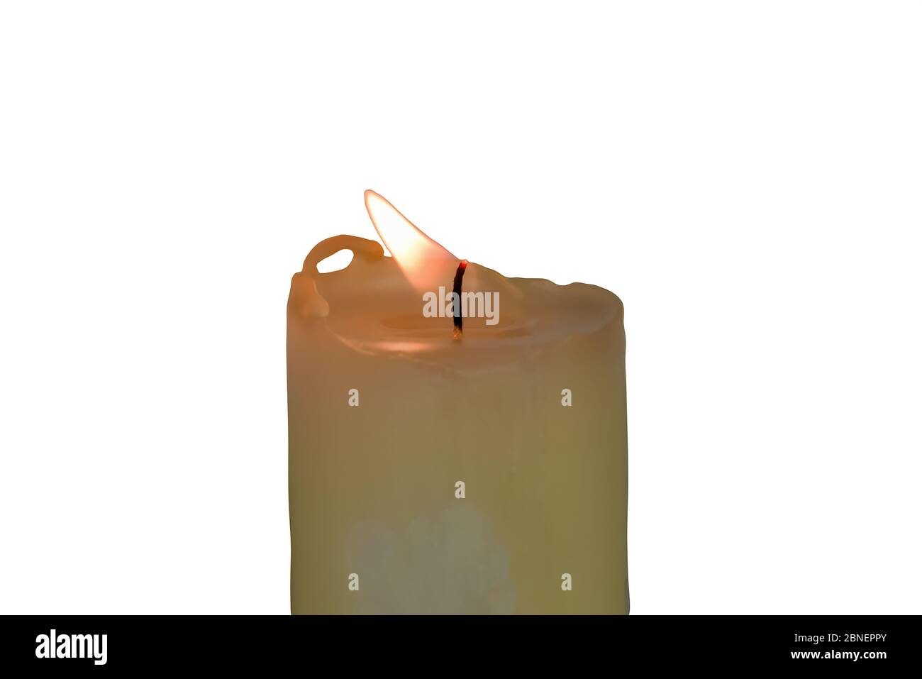 Flame of candle close up, isolate on white background Stock Photo - Alamy
