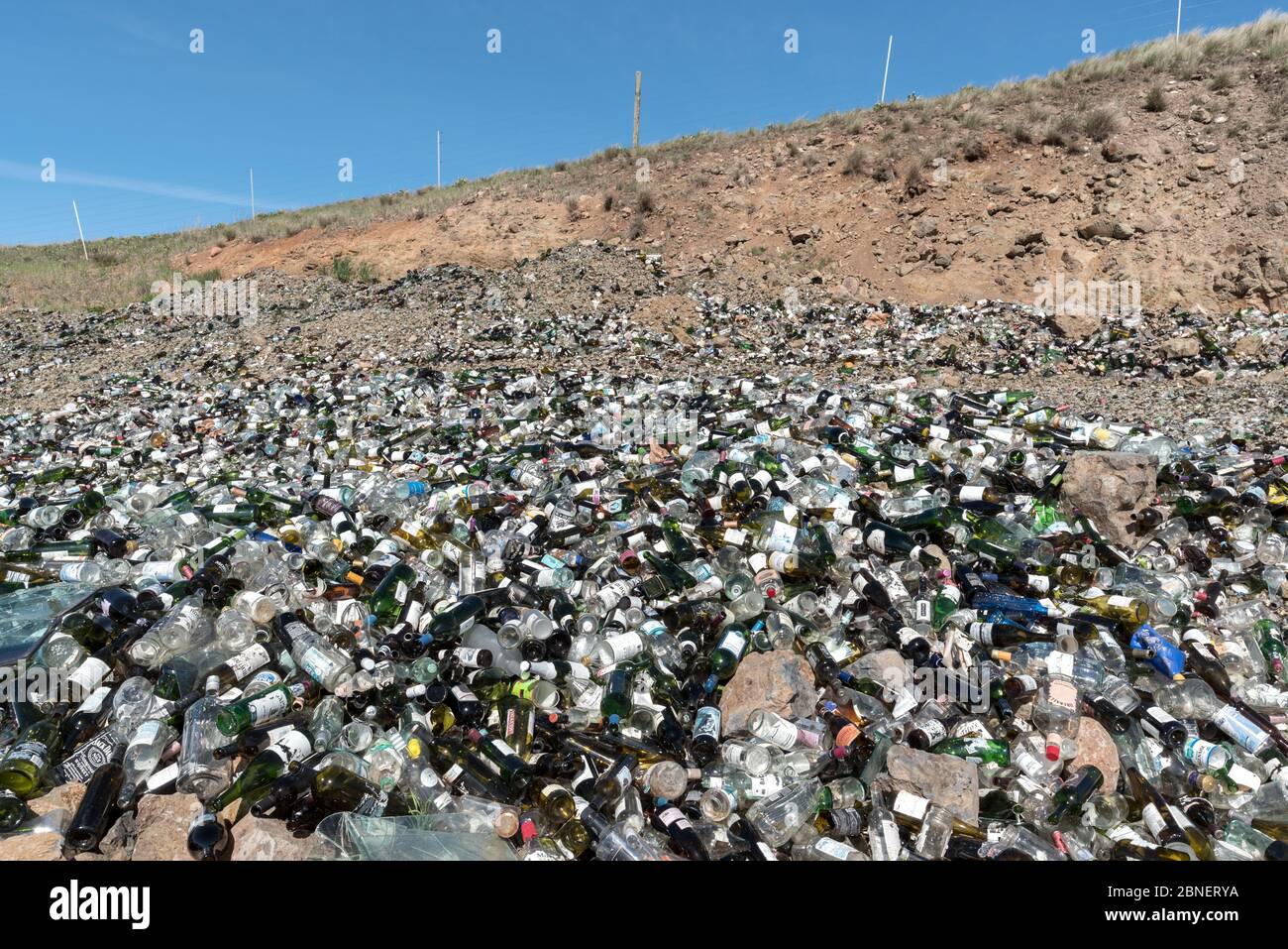Glass pile at the Ant Flat Landfill in Wallowa County, Oregon Stock Photo Alamy