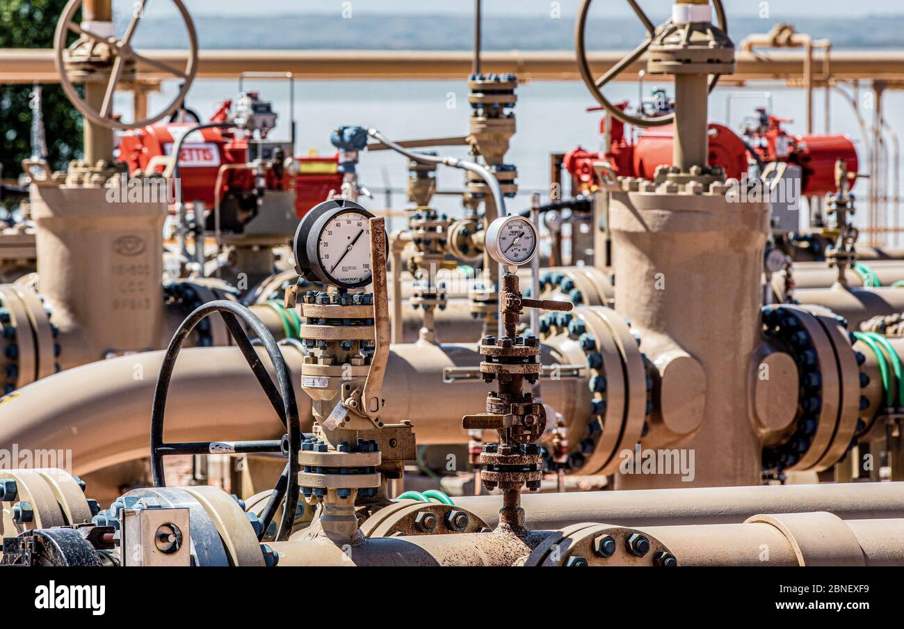 Gas Compression Station in North Dakota Stock Photo Alamy