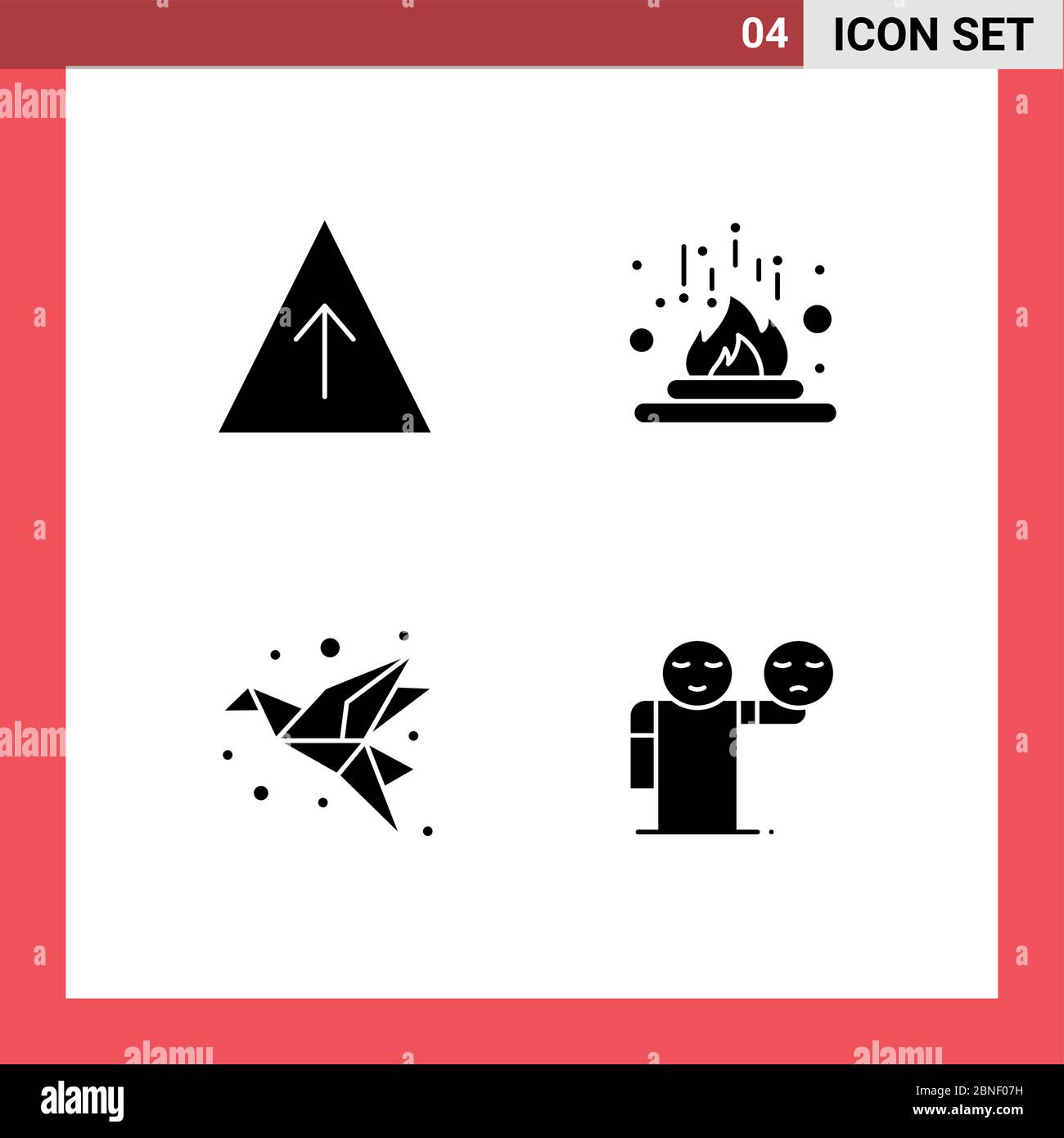 Mobile Interface Solid Glyph Set of 4 Pictograms of career, bird, chemical, laboratory, origami Editable Vector Design Elements Stock Vector