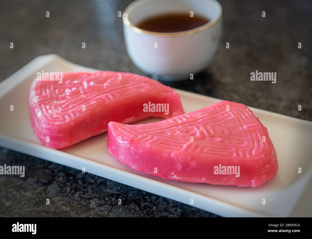 Traditional Chinese cuisine food made of steamed rice flour cake filled